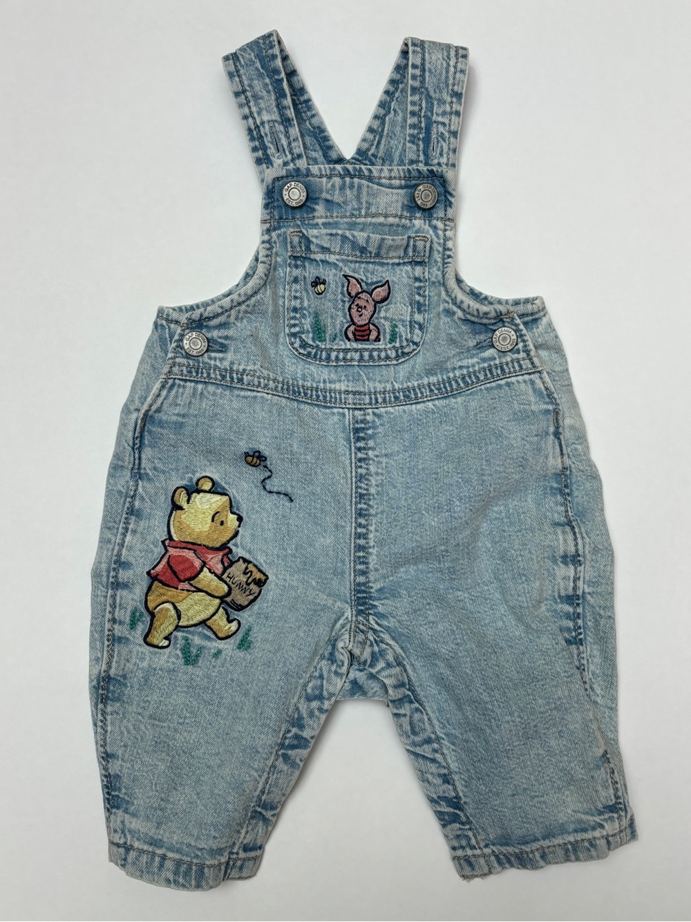 Baby GAP Light Blue Denim Winnie the Pooh & Piglet Overalls Disney